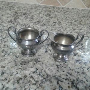 FORBES silver plated sugar and creamer set